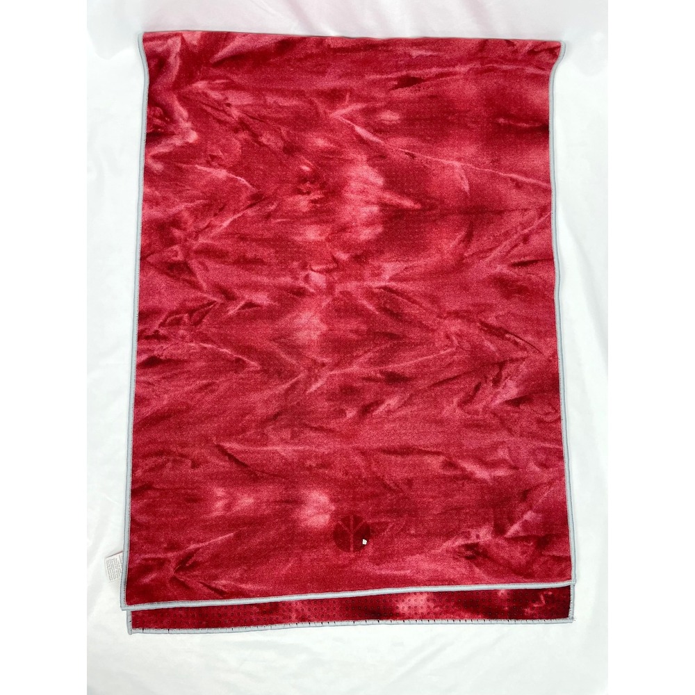 Yogitoes Red Skidless Mat Towel Yoga Pilates Red Swirl 24"x65"